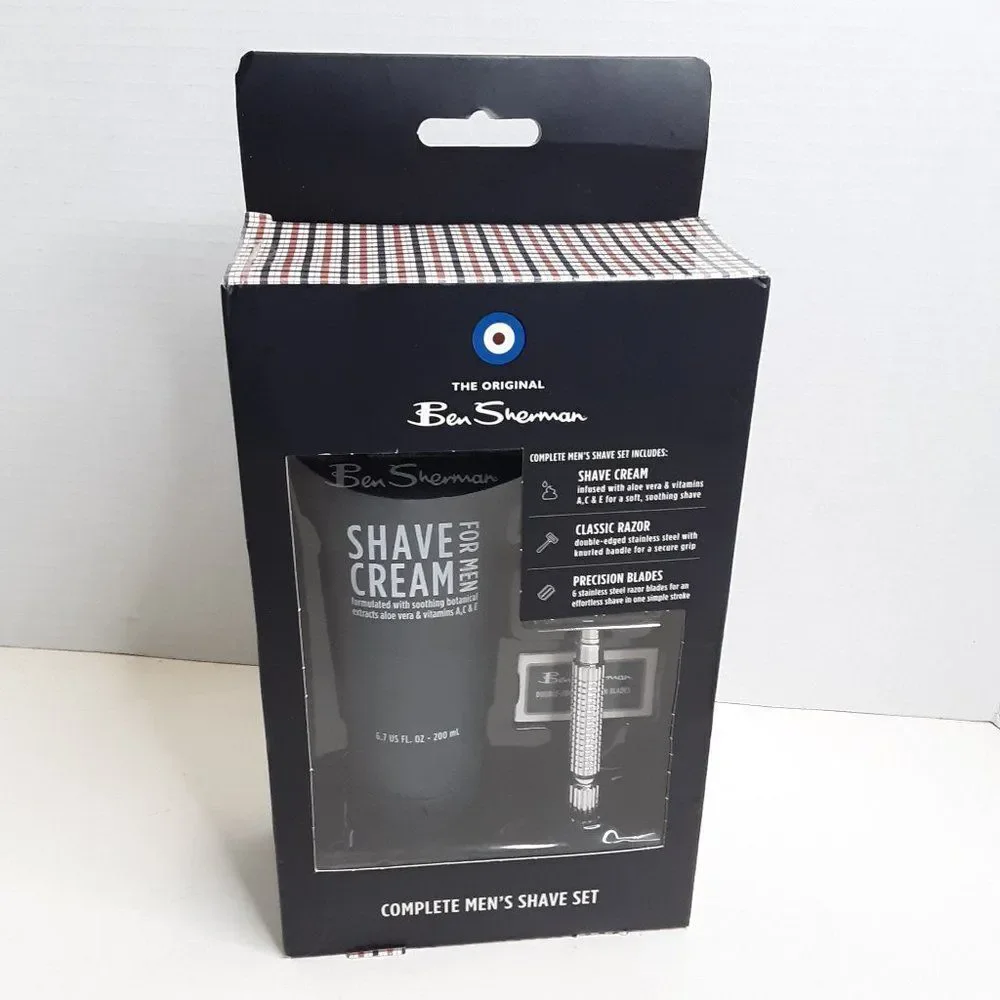 Ben Sherman Complete Men's Shave Set Cream Classic Razor